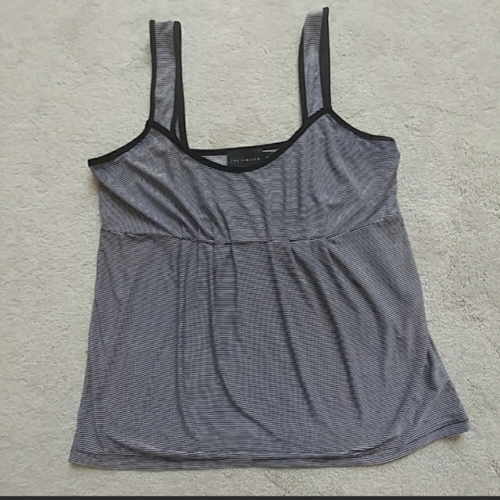 The Limited Black Gray Stripe Tank Top NWOT